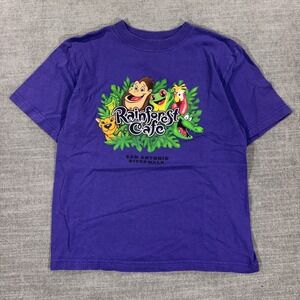 Rainforest Cafe T-Shirt Kids XL Purple Excellent San Antonio Riverwalk